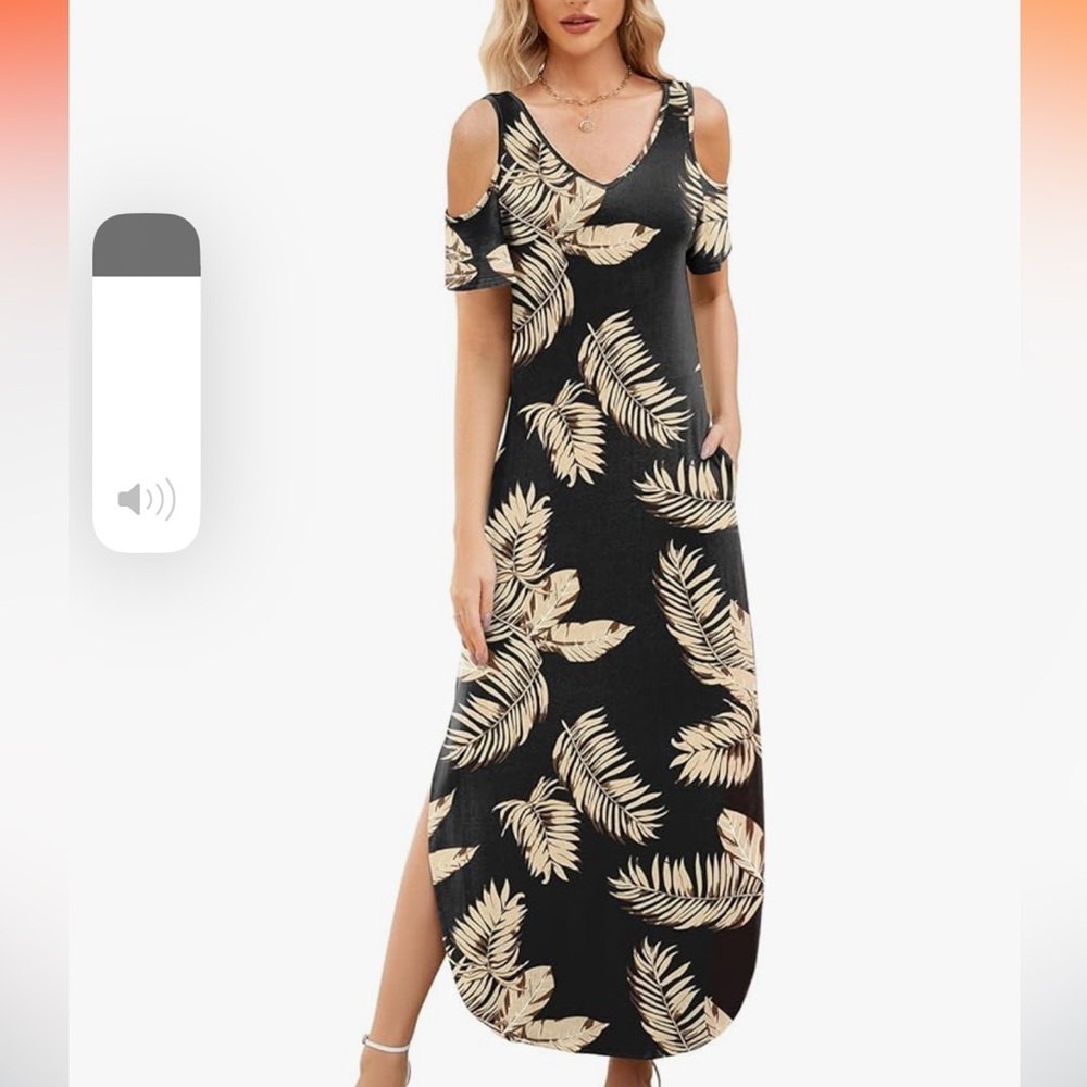 Gracyoga maxi dress cold shoulder with pockets with slits on both sides CRUISE!